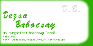 dezso babocsay business card
