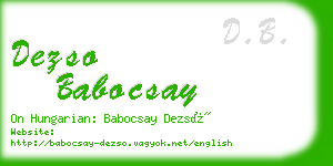 dezso babocsay business card